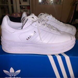 adidas Gazelle White Women’s Platform Sneakers